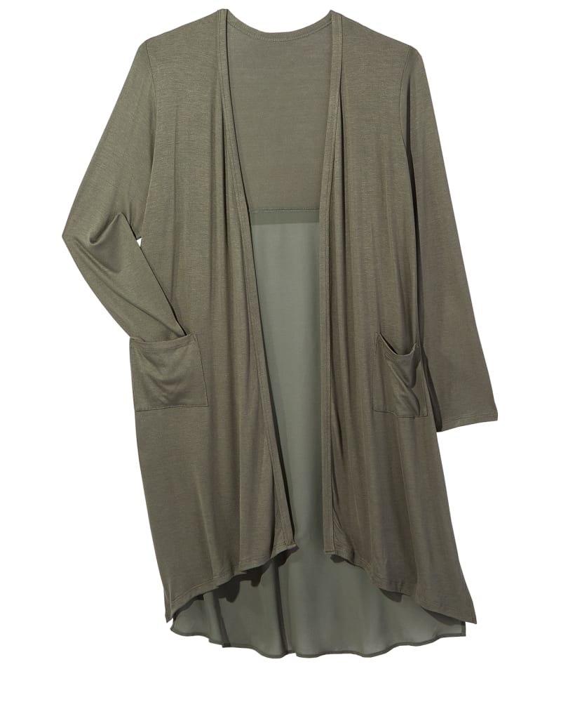 Nylah Knit Waterfall Duster Cardigan Olive Green